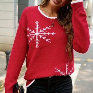 3 for 30 ~ Cozy Snowflake Crew Neck Sweater size 8-10 NEW Thick & silky